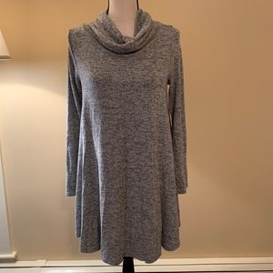 Cowl neck sweater dress